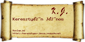 Keresztyén János névjegykártya